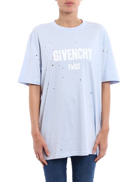 givenchy destroyed shirt blue|givenchy t shirt.